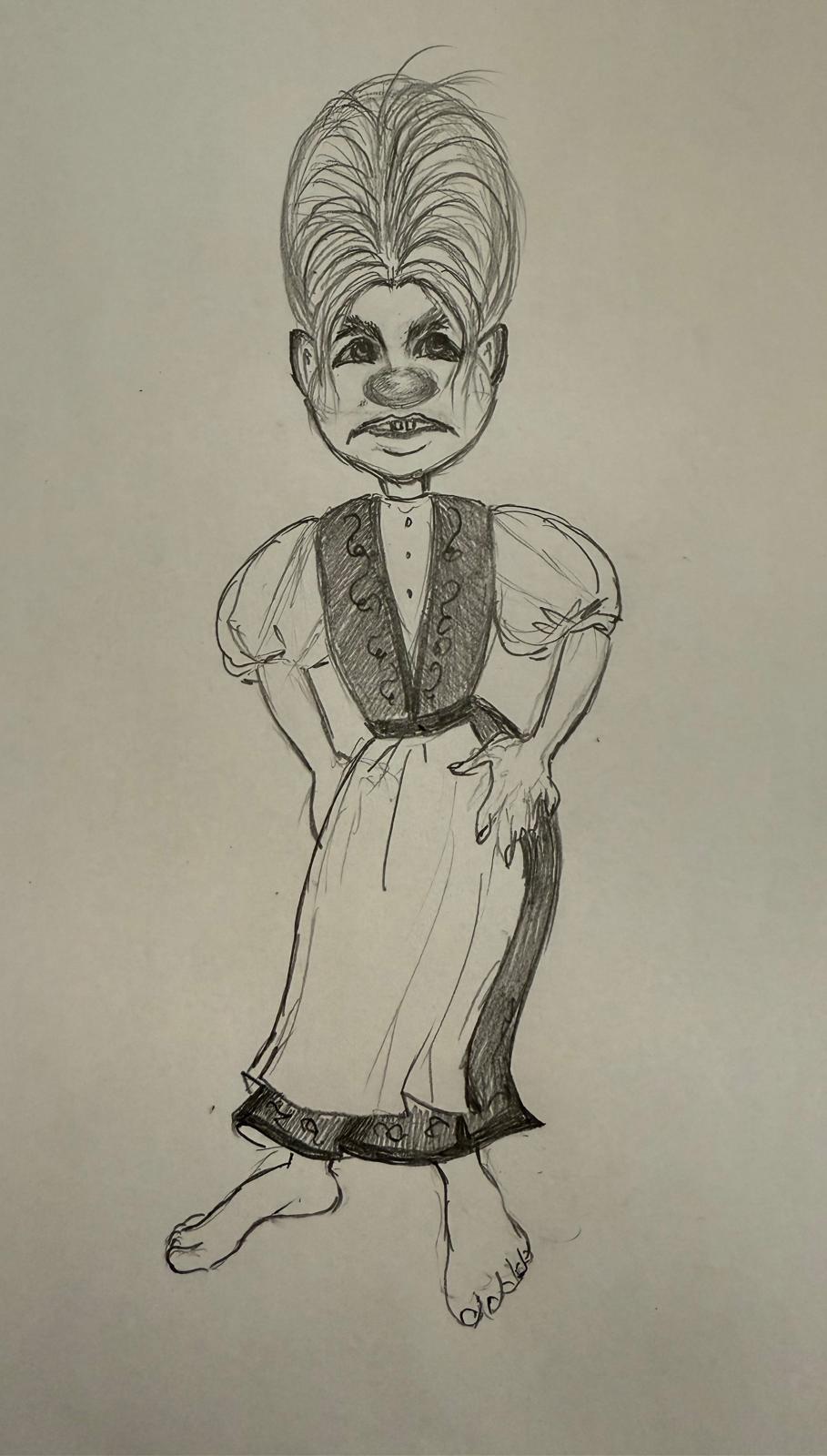 Illustration of Freydis the troll from Hytte Troll children's book