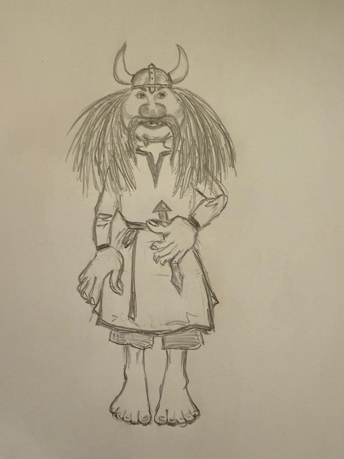 Illustration of Thorgir the troll from Hytte Troll children's book